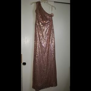 Rose gold sequin dress
